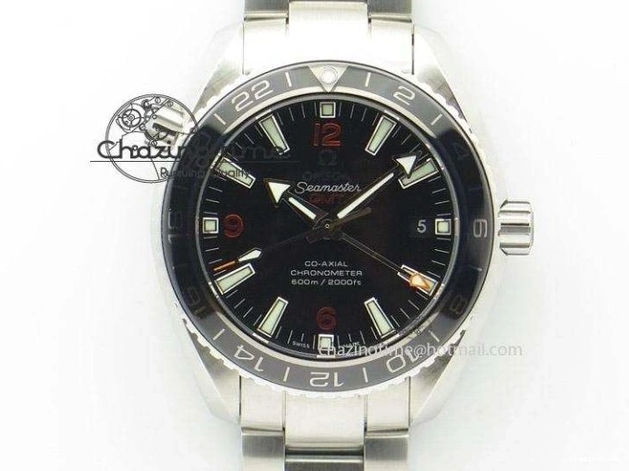 0517 Trendsetting Speedmaster ’57 SS Chrono AXF Best Edition RG Bezel Black Dial on Black Leather Strap A 8283